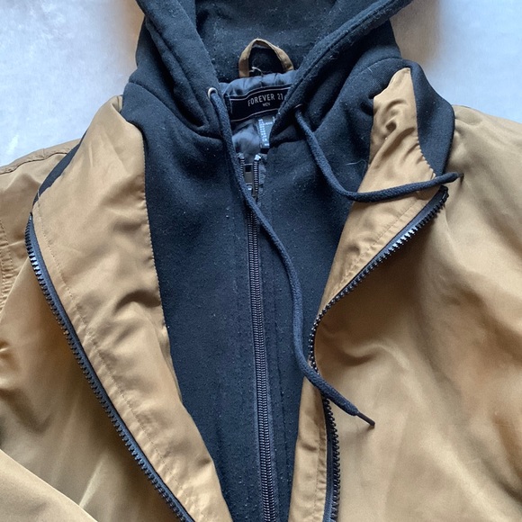 Forever 21 Men’s Hooded Bomber Jacket - Picture 2 of 4